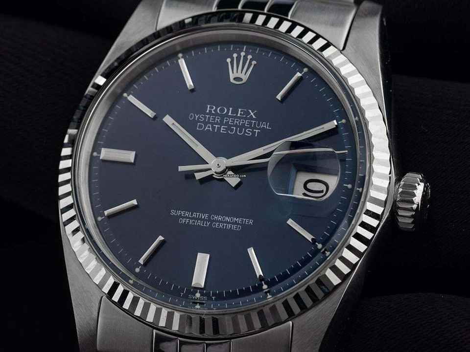  Rolex Datejust 36 Ref.1601 1968 Box&Beschreibung sehr gut Vintage Datejust Stahl 18kt Weißgold open 6/9 