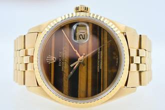 Thumbnail von Rolex Datejust 36 Oyster Perpetual Datejust 18k Yellow Gold 16018 Tiger Eye LC100 Tigerauge
