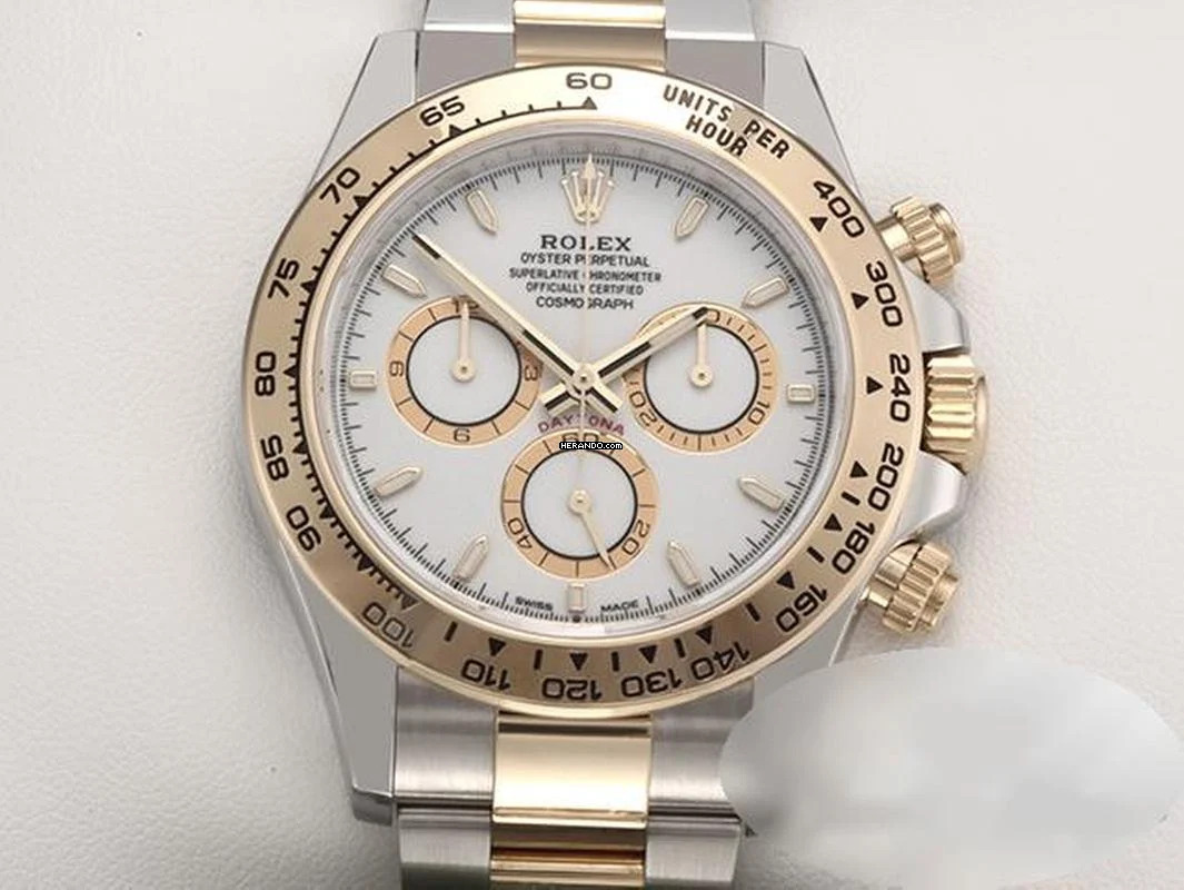 Rolex Daytona 126503 2024 Edelstahl Gelbgold 750 Chronograph Automatik Stainless Steel 18kt Yellow Gold Chronometer Oyster-band White Dial