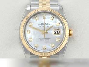 Thumbnail von Rolex Datejust 36 36mm 116233 Perlmutt Diamanten 2012 Stahl Gelbgold 750 Automatik Stainless Steel 18kt Yellow Gold Jubilé-band Chronometer Oyster