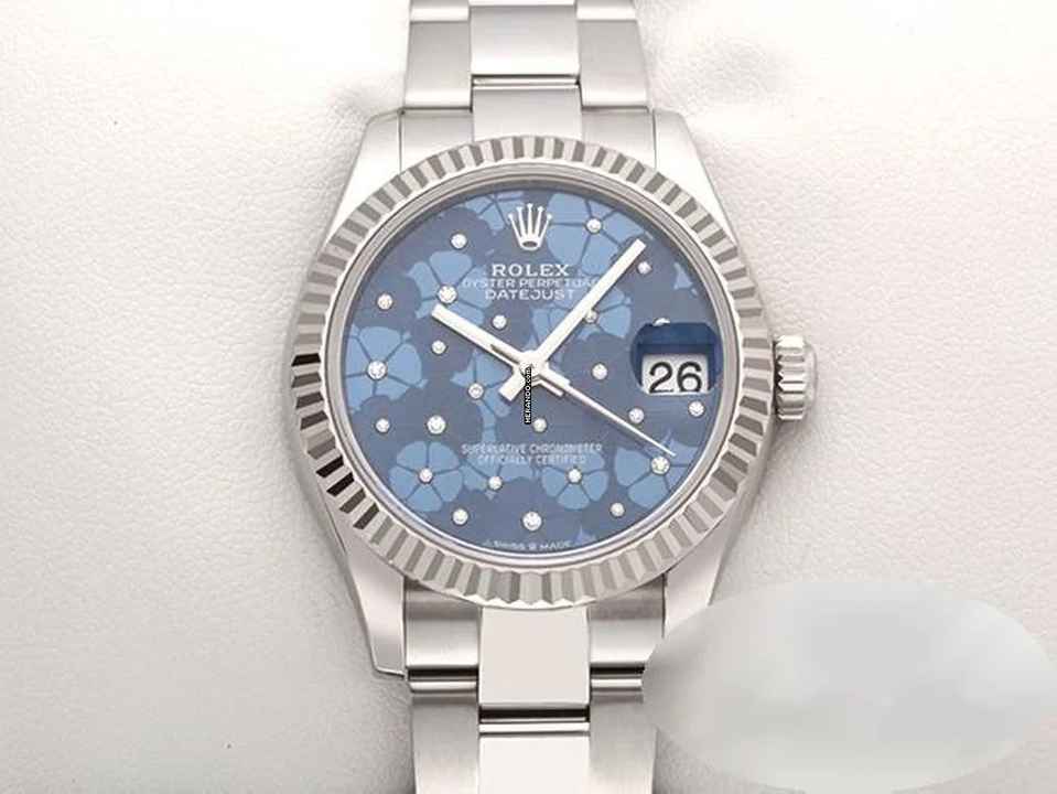  Rolex Datejust 31 278274 2023 Stahl Weissgold 750 Diamanten Automatik Stainless Steel 18kt White Gold Oyster-band Chronometer Blue Dial 