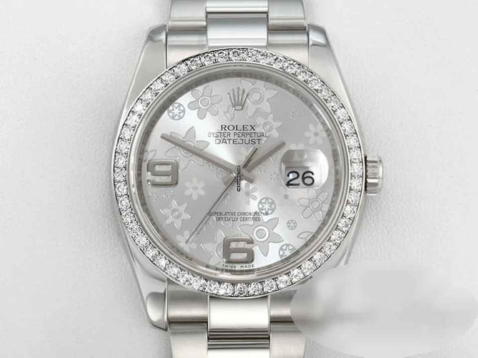  Rolex Datejust 36 36mm 116244 Stahl Weissgold 750 Diamanten Automatik Stainless Steel 18kt White Gold Oyster-band Chronometer 