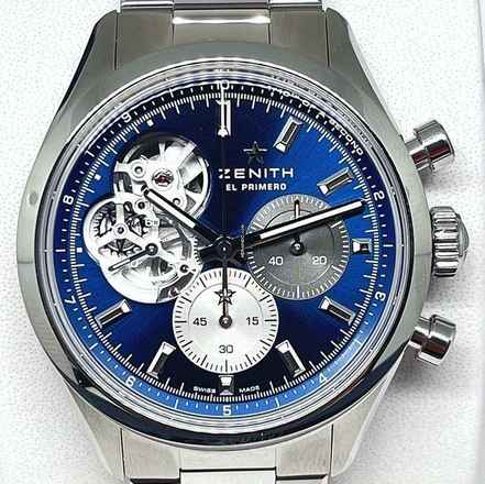  Zenith Chronomaster Open Boutique Edition Blue NEW FULL SET 