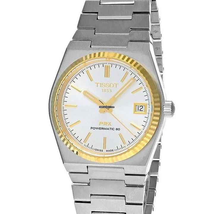  Tissot PRX Gold Bezel 35mm NEW FULL SET 