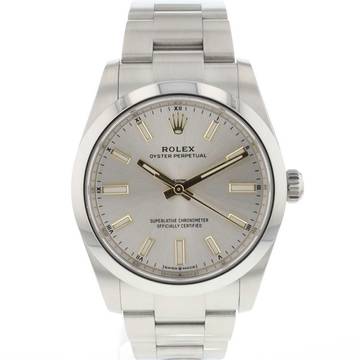  Rolex Oyster Perpetual 34 Silver Dial 