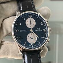 Thumbnail von IWC Portugieser Chronograph Portuguese IW371404 chronograph Panda black dial 2007 Full Set
