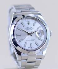 Thumbnail von Rolex Datejust II Stahl Oyster Silver Stick Dial 41mm silber 116300 B+P