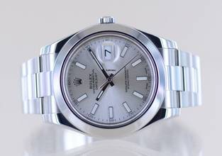 Thumbnail von Rolex Datejust II Stahl Oyster Silver Stick Dial 41mm silber 116300 B+P