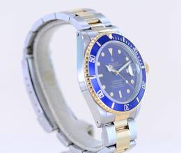 Thumbnail von Rolex Submariner Date 16613 Klassiker 1992 Tritium Stahl Gold blue Dial B+P