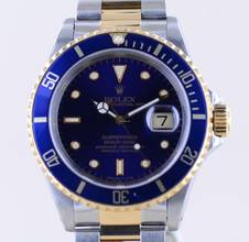 Thumbnail von Rolex Submariner Date 16613 Klassiker 1992 Tritium Stahl Gold blue Dial B+P
