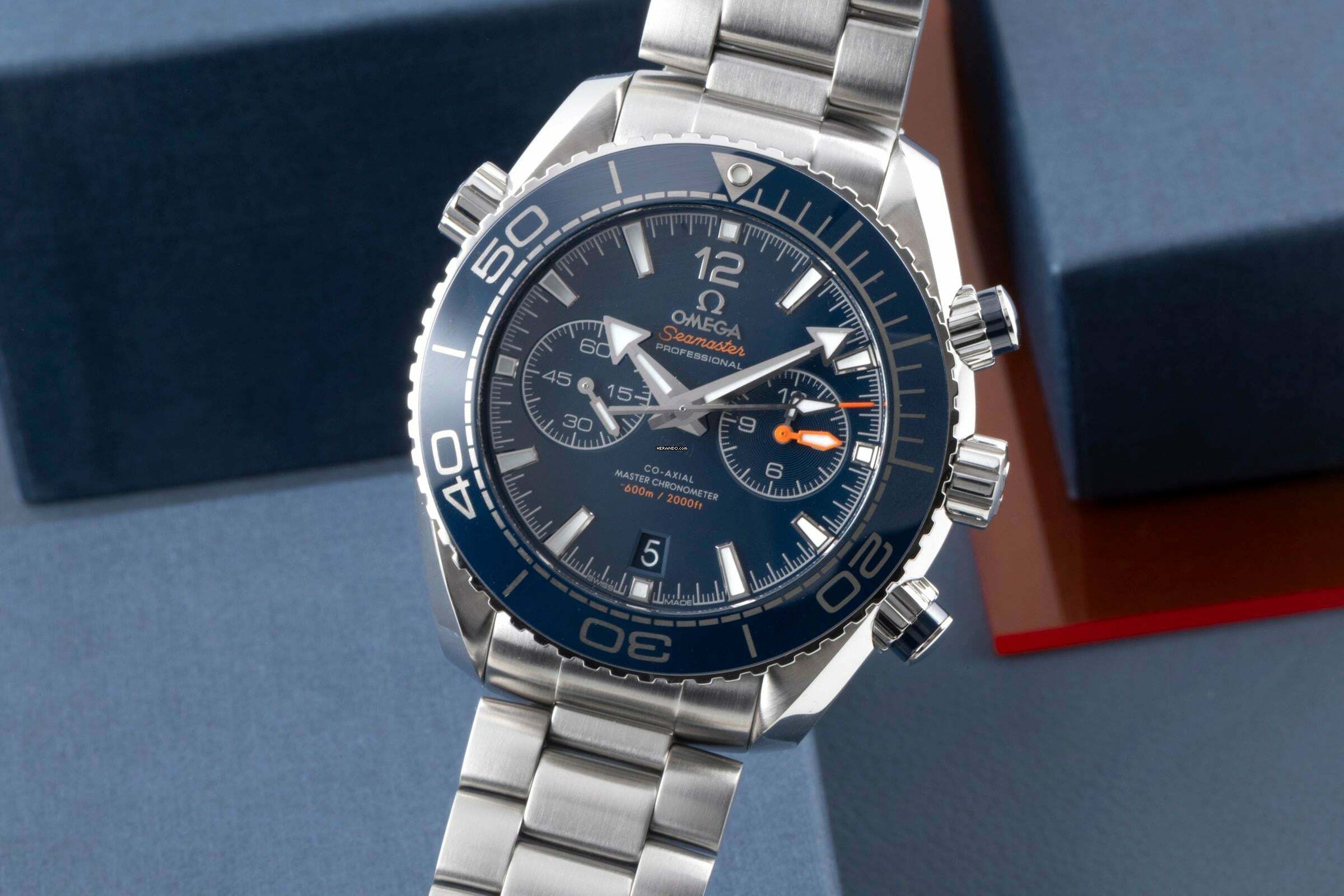  Omega Seamaster Planet Ocean Chronograph 600M Co-Axial Ref. 215.30.46.51.03.001 B&P 