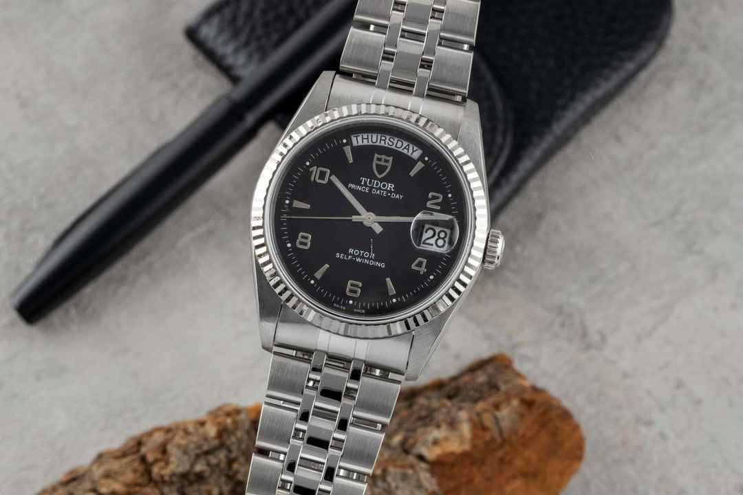  Tudor Prince Date Day Automatik Edelstahl / Weissgold Ref. 76214 Papiere 