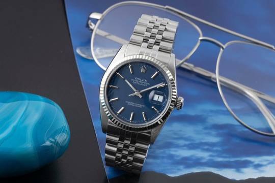  Rolex Datejust 36 Stahl / Weissgold Automatik Herrenuhr Ref. 16014 Papiere 1979 