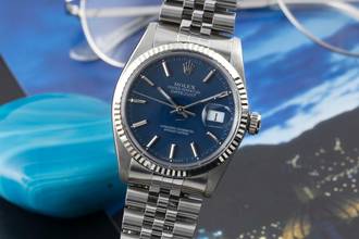 Thumbnail von Rolex Datejust 36 Stahl / Weissgold Automatik Herrenuhr Ref. 16014 Papiere 1979