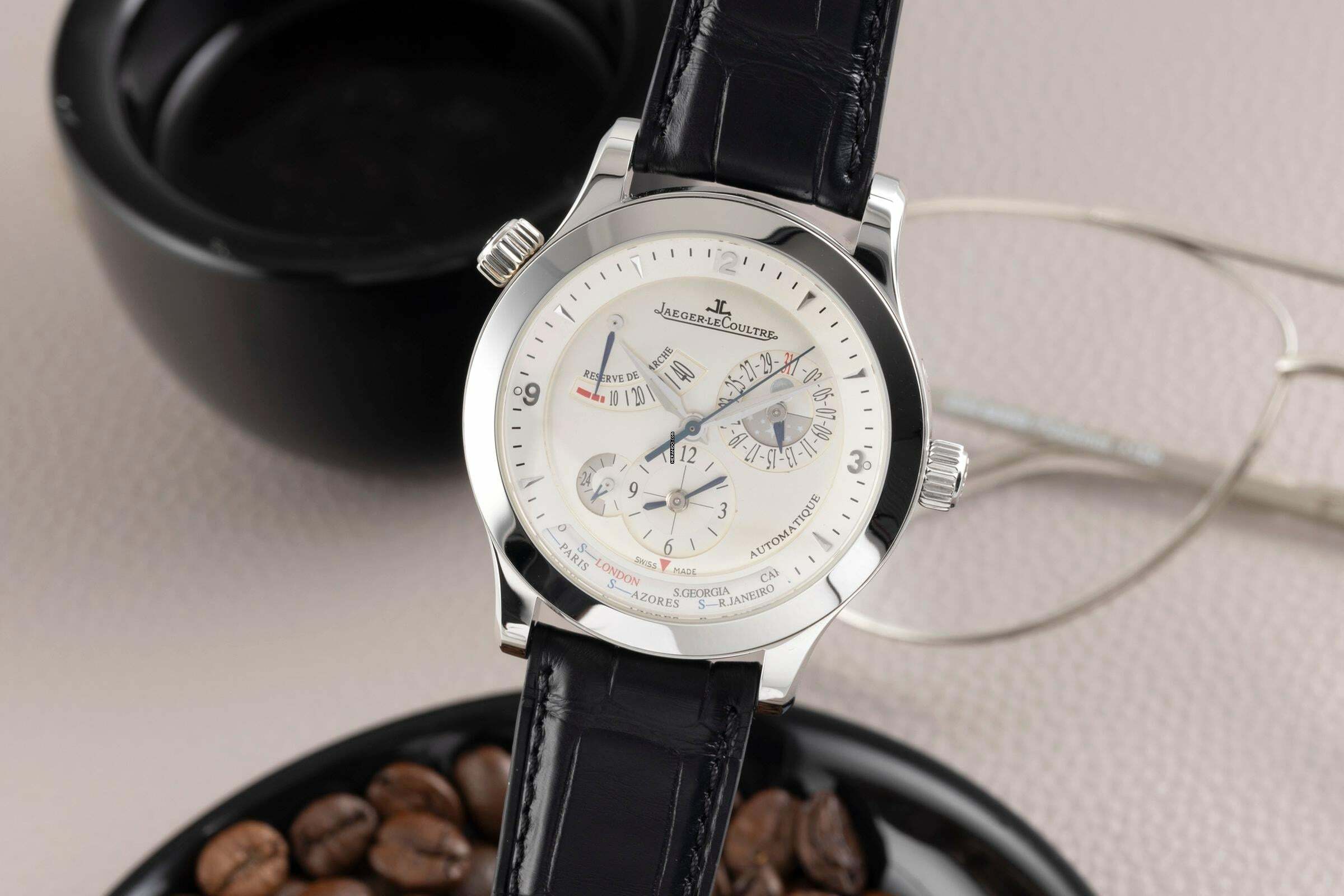  Jaeger-LeCoultre Master Geographic Stahl Automatik Ref. Q1508420 147.8.57.S B&P 