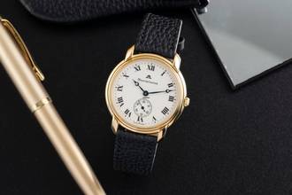 Thumbnail von Maurice Lacroix Mecanique Messing vergoldet Handaufzug Herrenuhr Ref. 4905