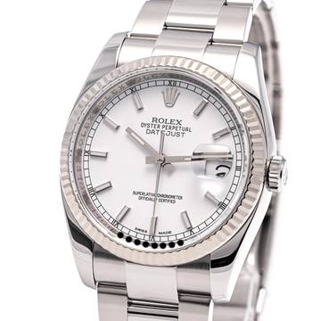  Rolex Datejust 36 White Roman Dial – 116234 – like NEW – 11/2015 Full Set Lc100 