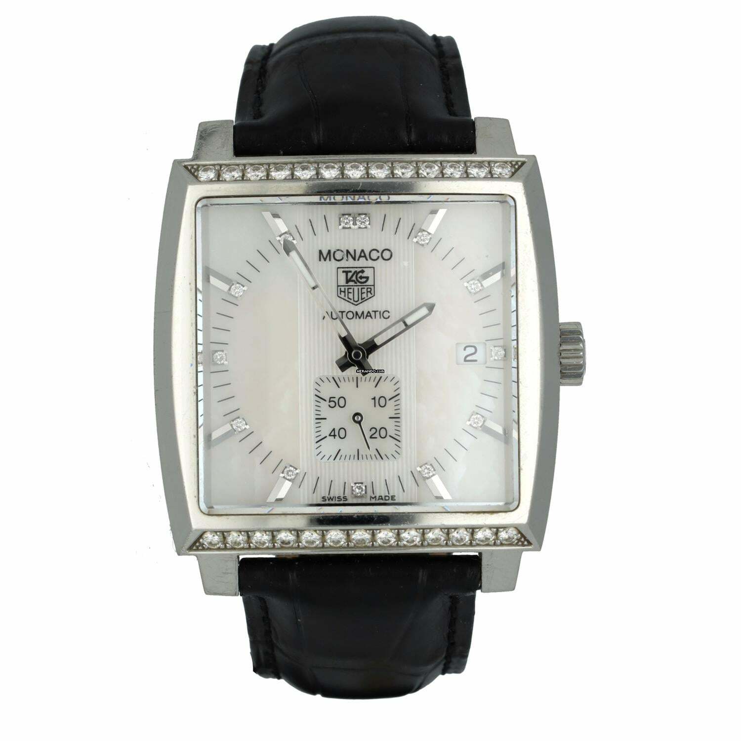  TAG Heuer Monaco Lady MOP Dial Factory Diamonds 