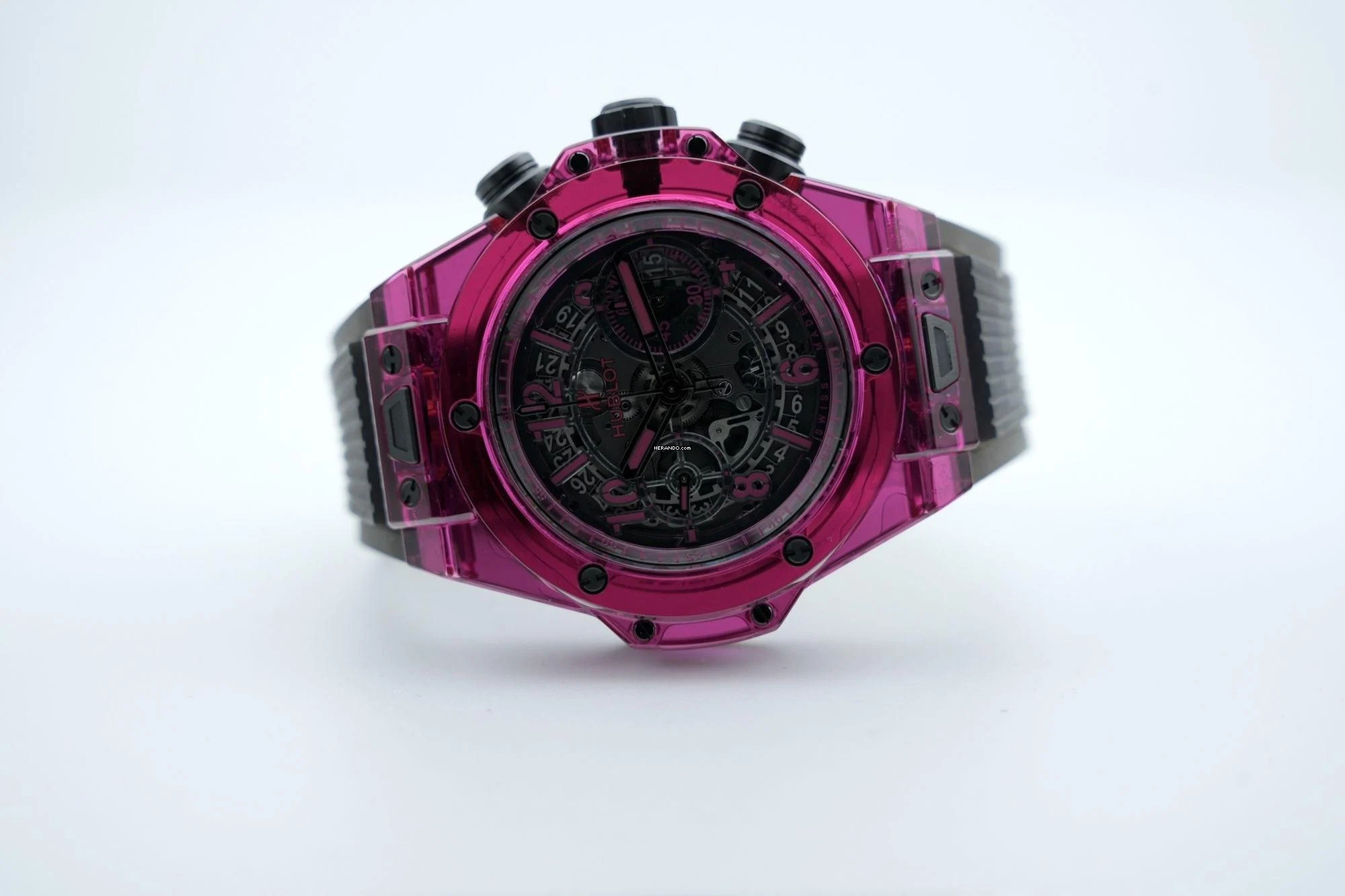 Thumbnail von Hublot Big Bang Unico 45mm Red Sapphire - With Box And Papers - With Additional Hublot Velcro Strap - 24 Months Warranty - 411.JR.4901.RT