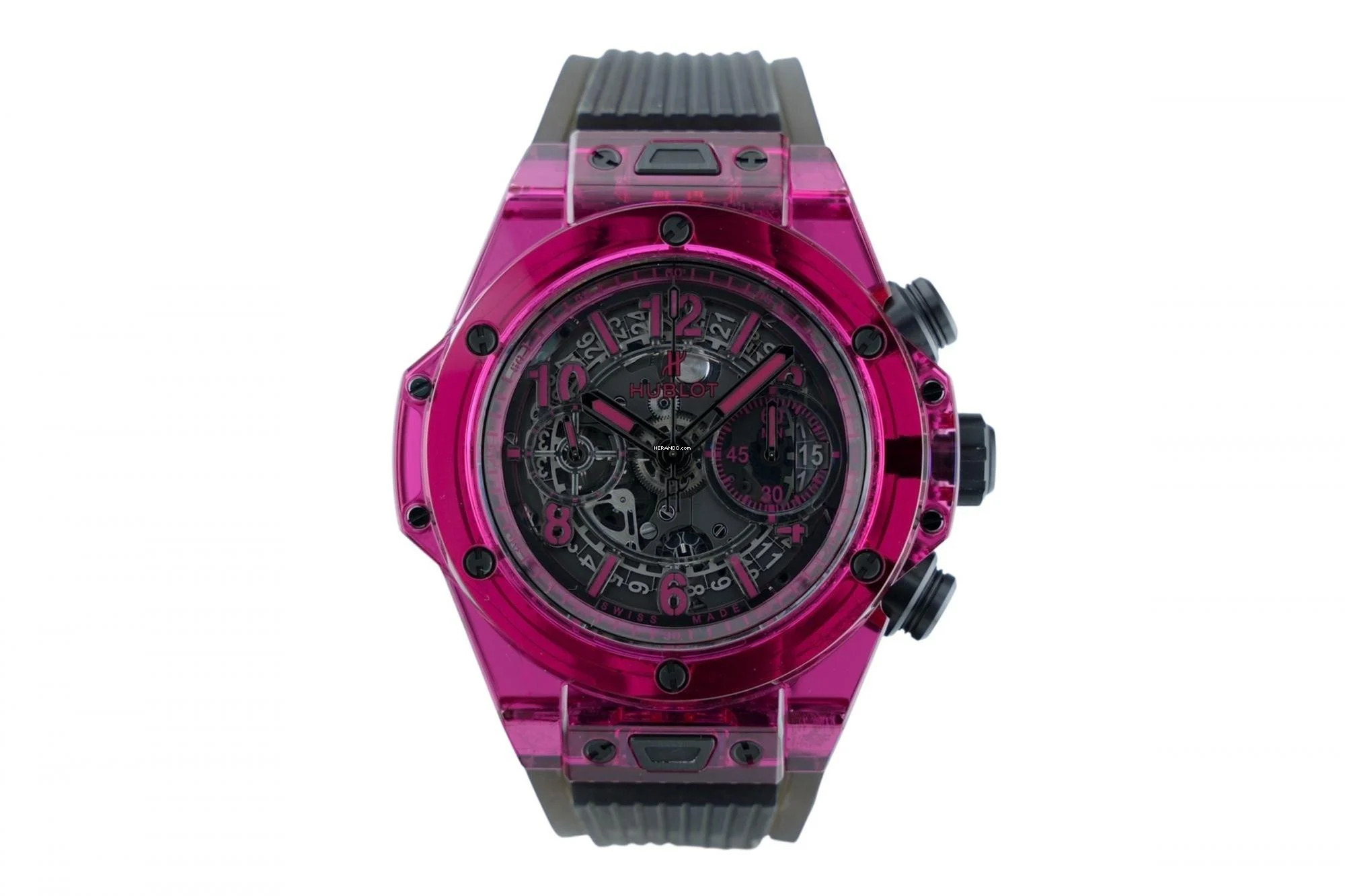 Thumbnail von Hublot Big Bang Unico 45mm Red Sapphire - With Box And Papers - With Additional Hublot Velcro Strap - 24 Months Warranty - 411.JR.4901.RT