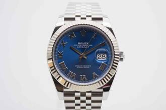 Thumbnail von Rolex Datejust 41 2024 Azzurro Blue Roman Dial Jubilée Fullset