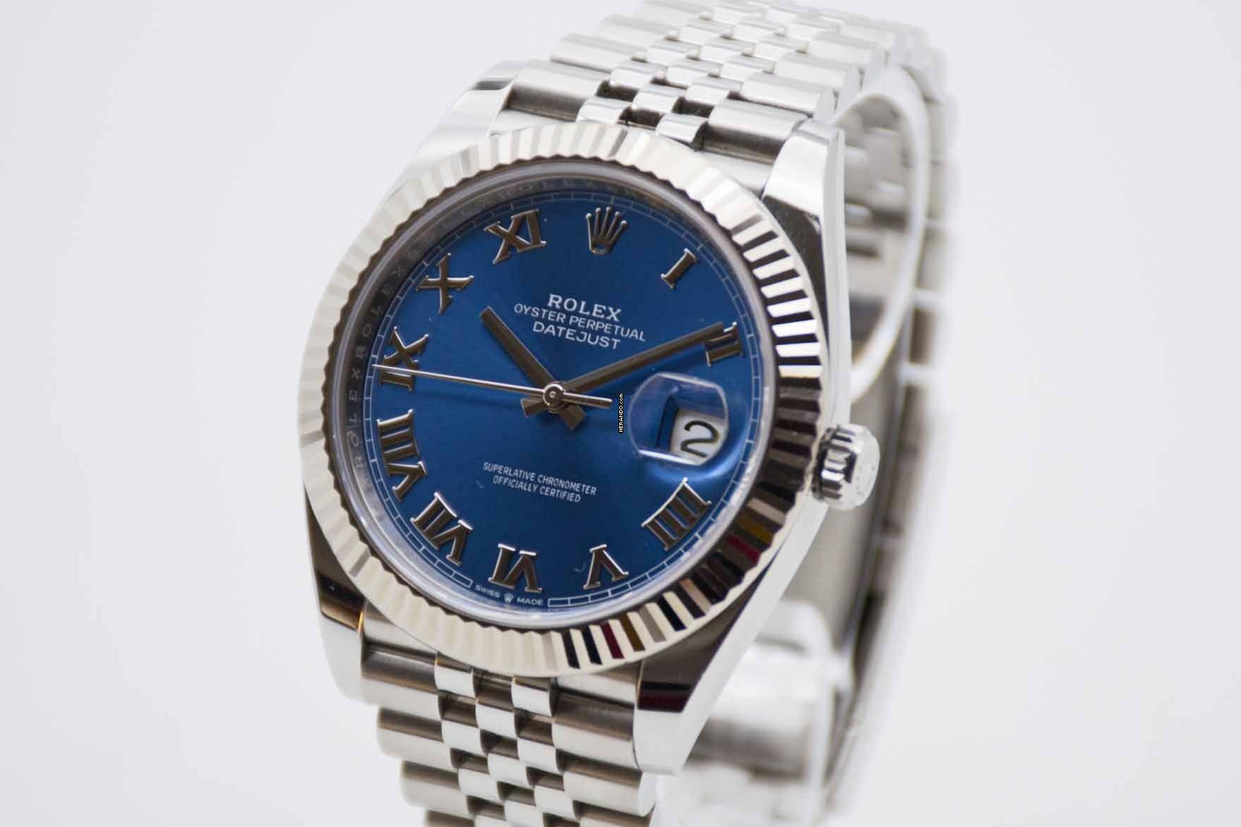 Thumbnail von Rolex Datejust 41 2024 Azzurro Blue Roman Dial Jubilée Fullset