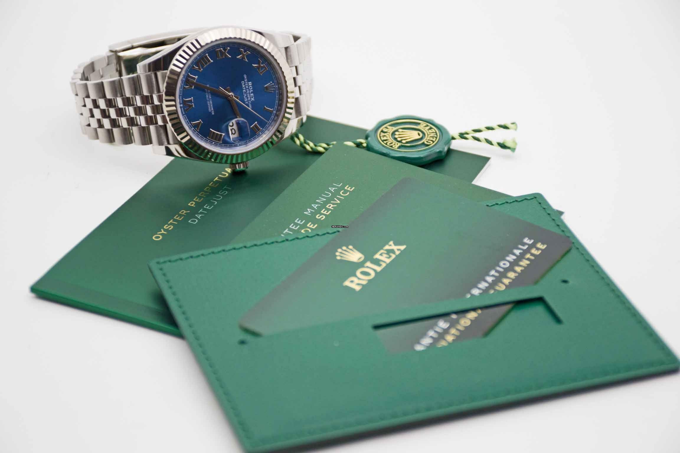 Thumbnail von Rolex Datejust 41 2024 Azzurro Blue Roman Dial Jubilée Fullset