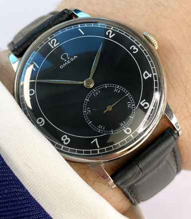  Omega Serviced Oversize Jumbo 37mm Vintage Black Restored Sector Dial 2319 2319 