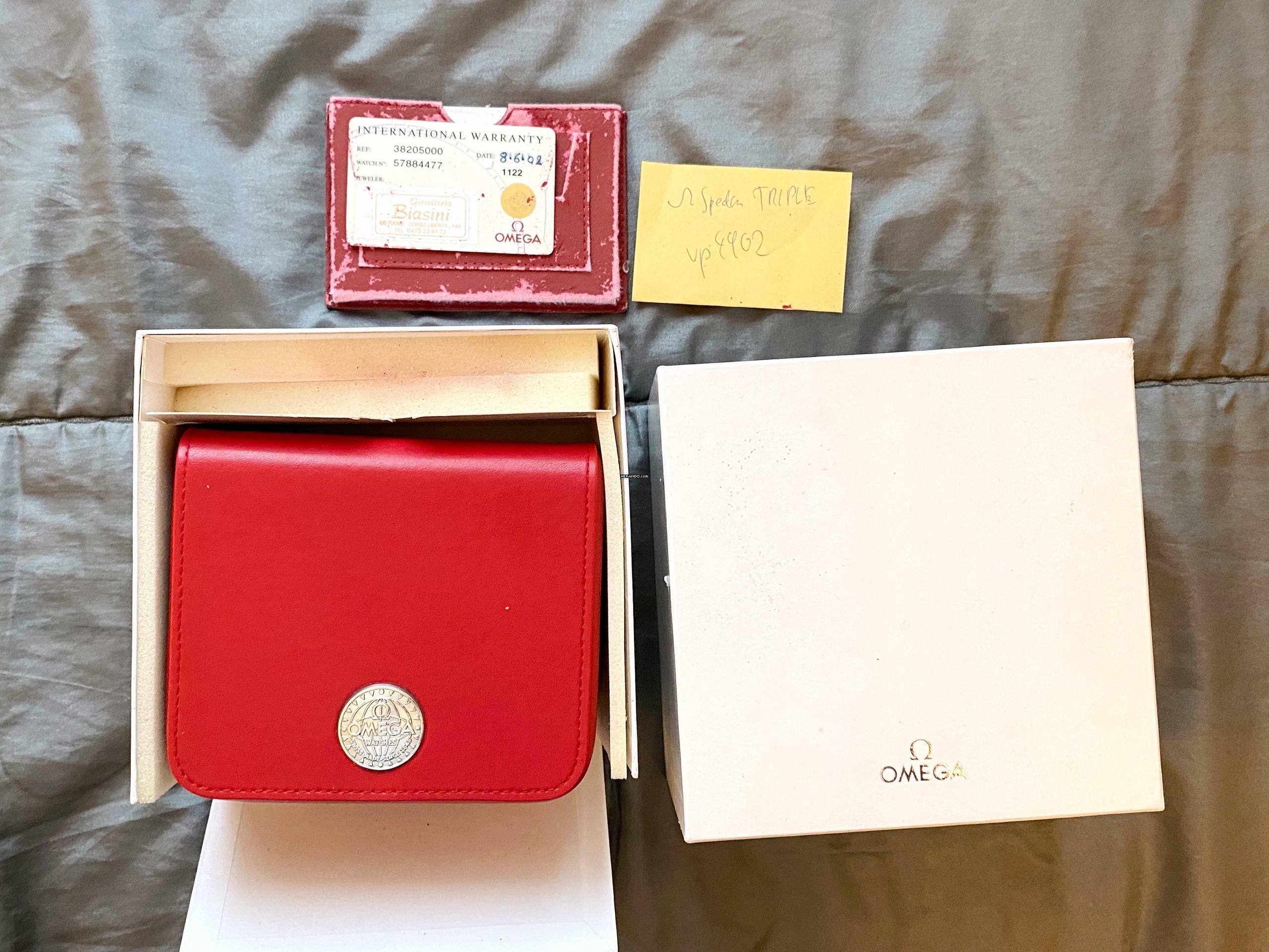 Thumbnail von Omega Speedmaster Vintage Automatic Automatik Triple Date FULL SET Serviced 38205000 38205000