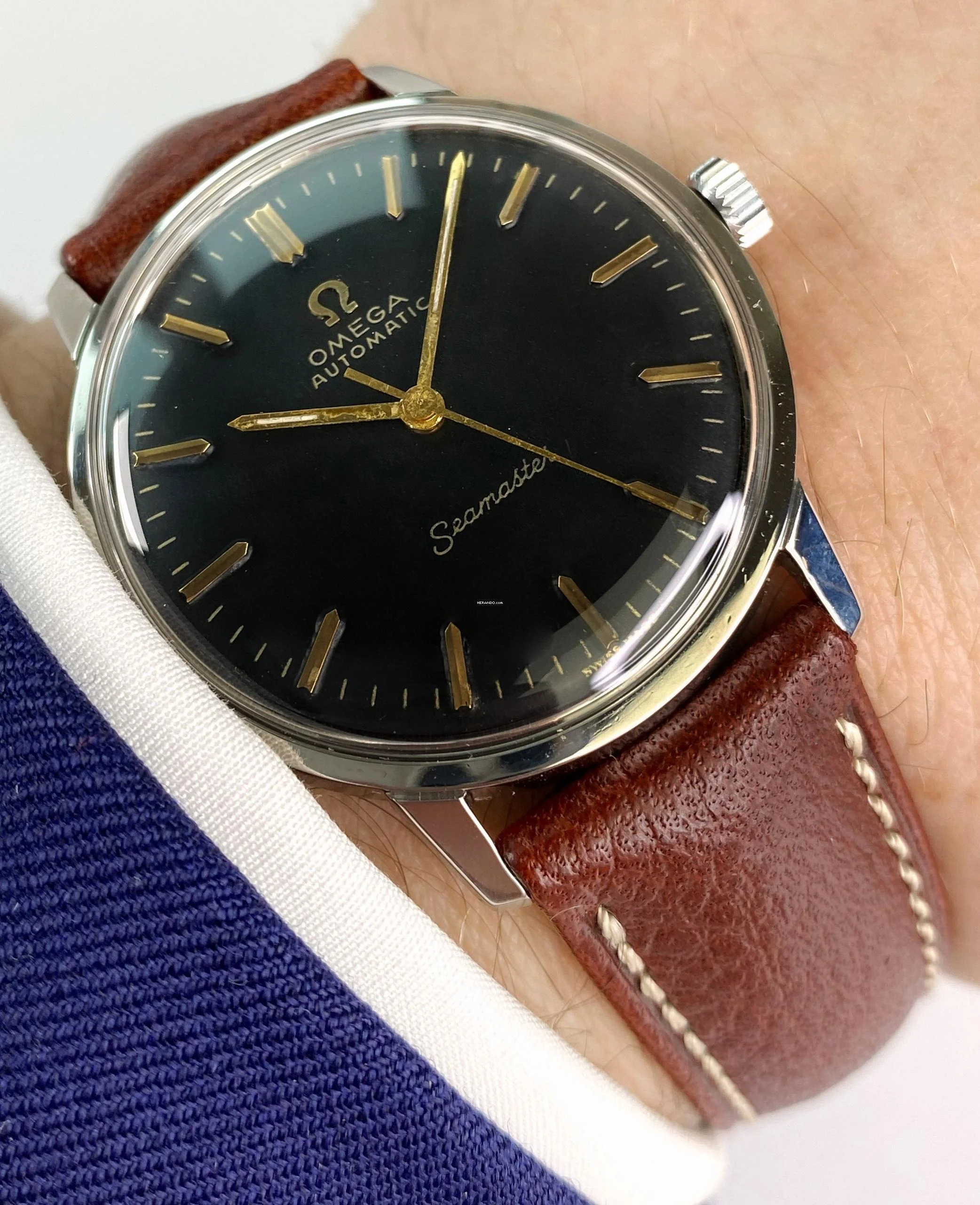 Omega Seamaster Serviced Seamaster Automatic Automatik Vintage Black Restored Dial 165001 165001
