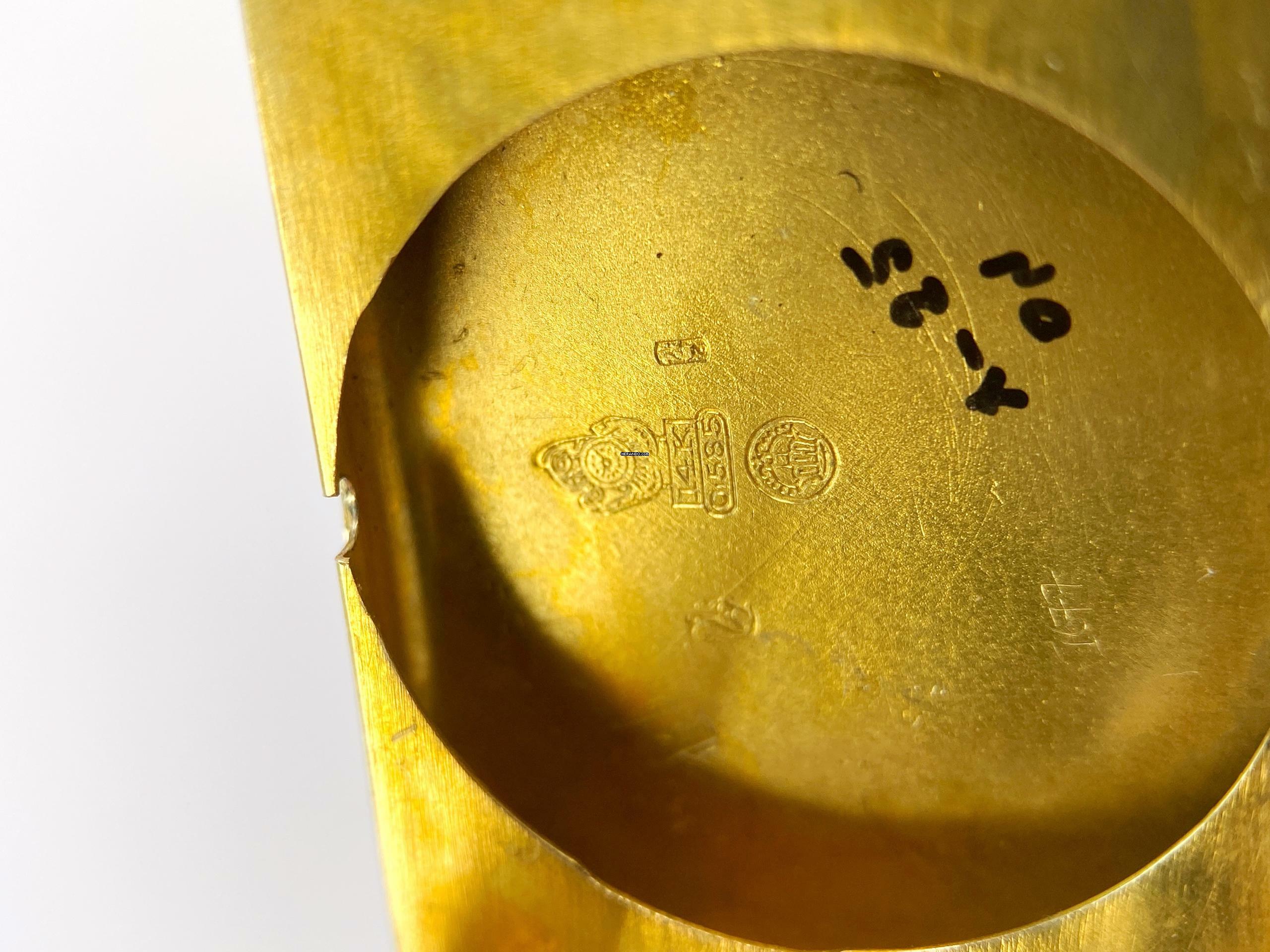 Thumbnail von Movado Serviced Vintage Chronometer Chronometre Tank Solid Gold Breguet-Numbered Dial