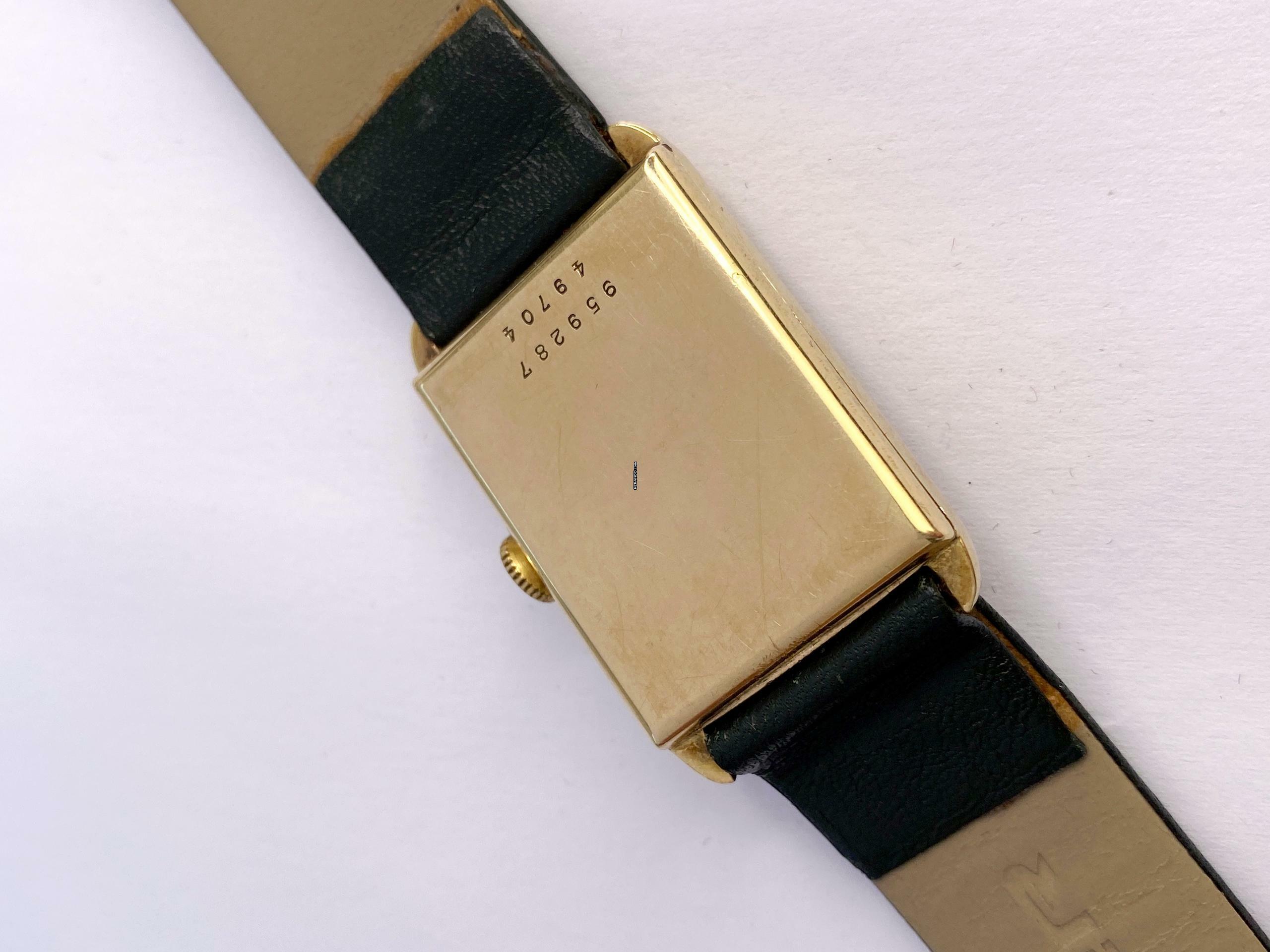 Thumbnail von Movado Serviced Vintage Chronometer Chronometre Tank Solid Gold Breguet-Numbered Dial