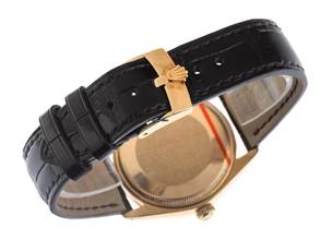 Thumbnail von Rolex Oyster Perpetual 34 18kt Gelbgold Ref.1002 1977 original Box sehr gut Vintage Oyster Perpetual 18kt Gelbgold Krokoleder