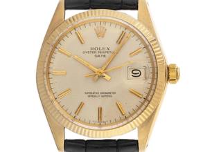 Thumbnail von Rolex Oyster Perpetual Date Ref.1500 1962 Full Set sehr gut Vintage Oyster Perpetual Date 18kt Gelbgold