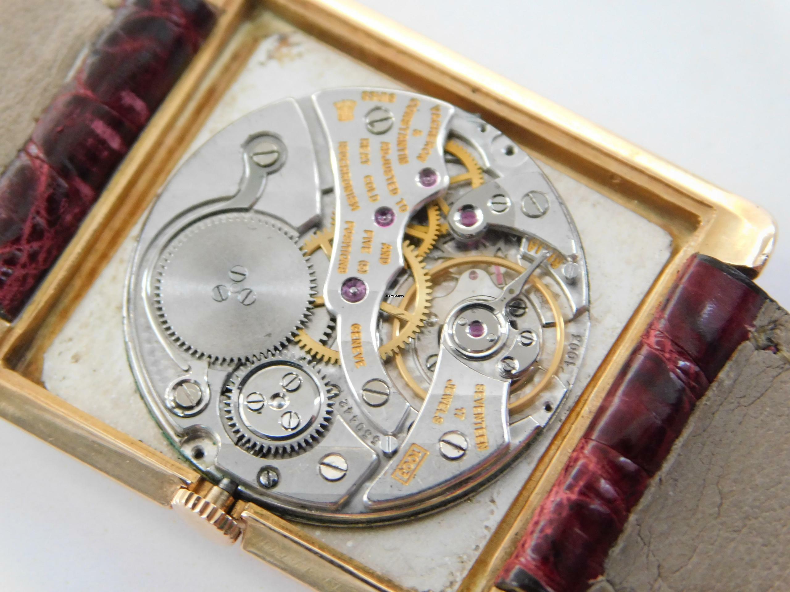 Thumbnail von Vacheron Constantin Tank Ultra Thin 18 Karat Rotgold RARE Kaliber 1003 Handaufzug 4,5mm flach unpolished original condition Rare