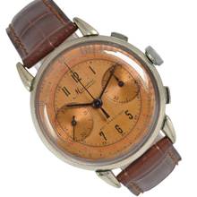 Thumbnail von Minerva Oversized chronograph Tropical bicolor medical dial manual 1941