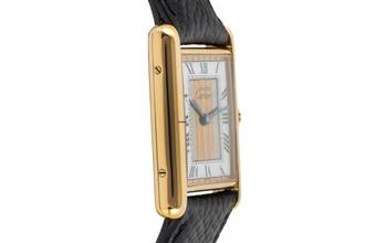 Thumbnail von Cartier Tank Vermeil must Tank LM Trinity Dial Silber vergoldet Quarz Ref. 590005 Klassiker