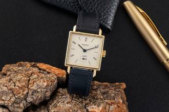 Thumbnail von NOMOS Tetra Glashütte Tetra 18K Gold (0,750) Handaufzug Herrenuhr Ref. 401 B&P 1997