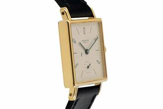 Thumbnail von NOMOS Tetra Glashütte Tetra 18K Gold (0,750) Handaufzug Herrenuhr Ref. 401 B&P 1997