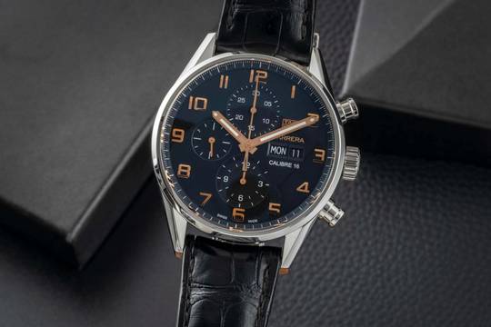  TAG Heuer Carrera Calibre 16 Chronograph Stahl Automatik Herrenuhr Ref. CV2A1AB.FC6379 B&P 