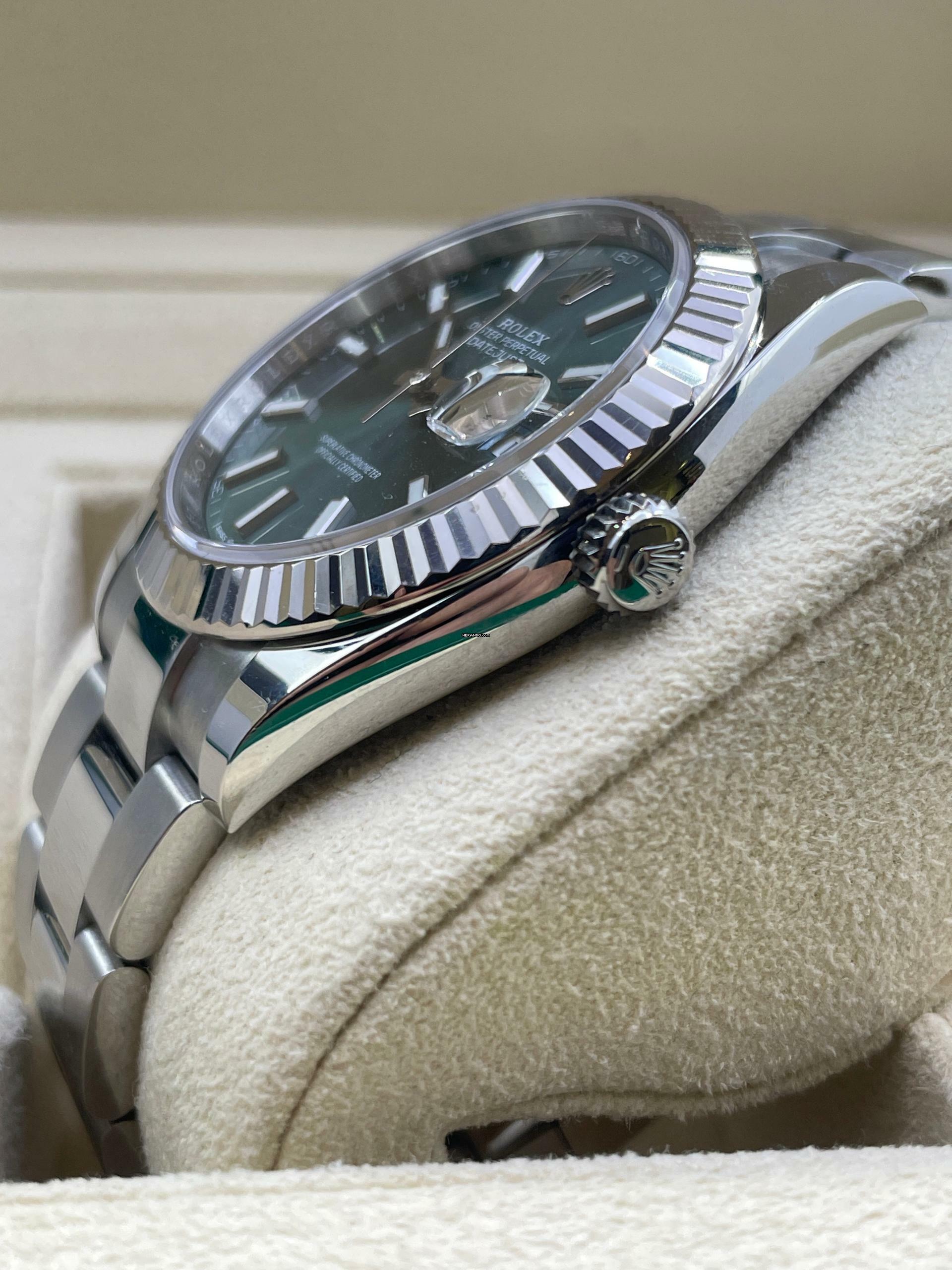 Thumbnail von Rolex Datejust 41 Green Dial FULL SET BOX+PAPERS LIKE NEW 2023 Lc AT first buying receipt
