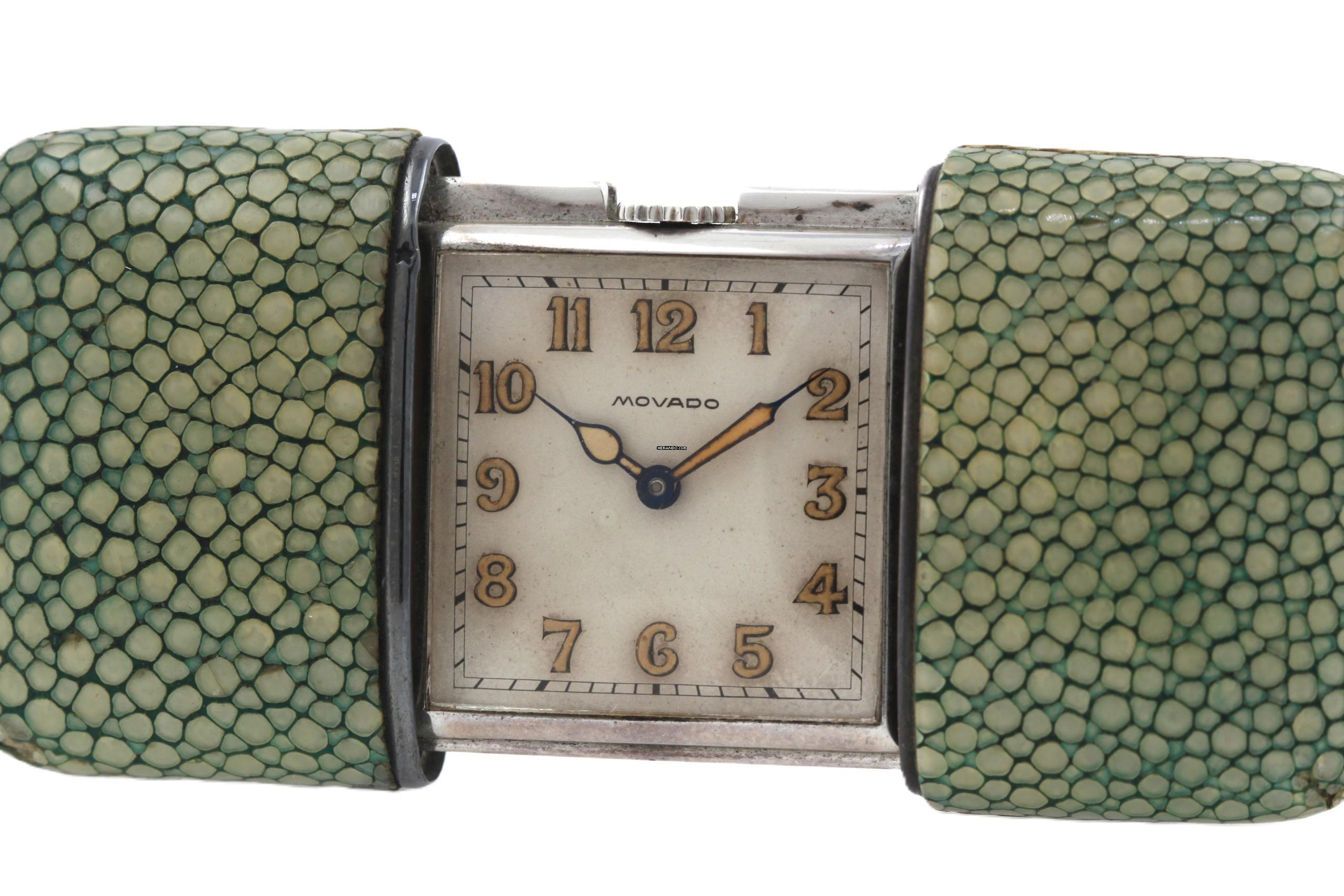 Thumbnail von Movado Ermeto 925 Sterling Silver Shagreen Purse Watch