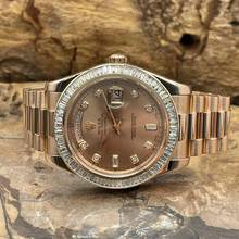 Thumbnail von Rolex Day-Date II Oyster Perpetual Day-Date II Dia - 18kt Roségold - Ref. 218238 Baguette Bezel Aftermarket