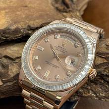 Thumbnail von Rolex Day-Date II Oyster Perpetual Day-Date II Dia - 18kt Roségold - Ref. 218238 Baguette Bezel Aftermarket