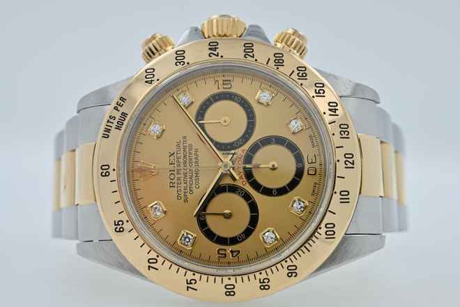  Rolex Daytona Cosmograph Zenith 18k gold steel Gold Diamond Dial 16523 