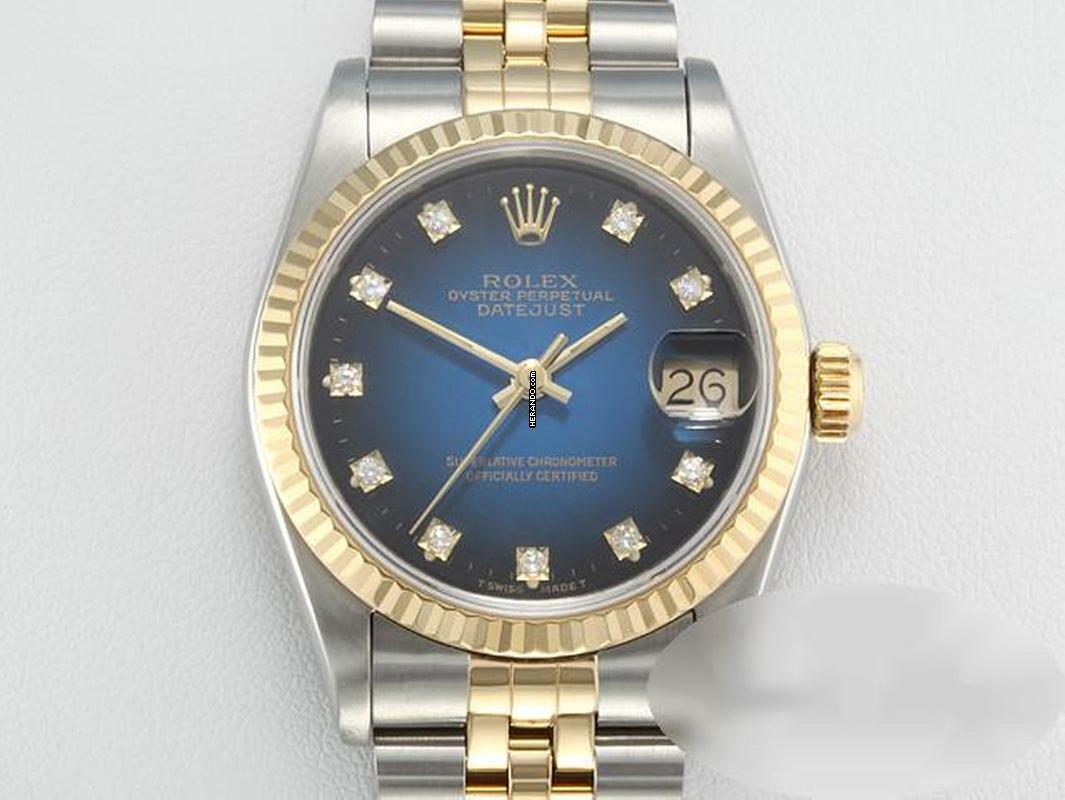  Rolex Datejust 31 31mm Medium 68273 Stahl Gelbgold 750 Diamanten Automatik Stainless Steel 18kt Yellow Gold Jubilé-band Chronometer Oyster 
