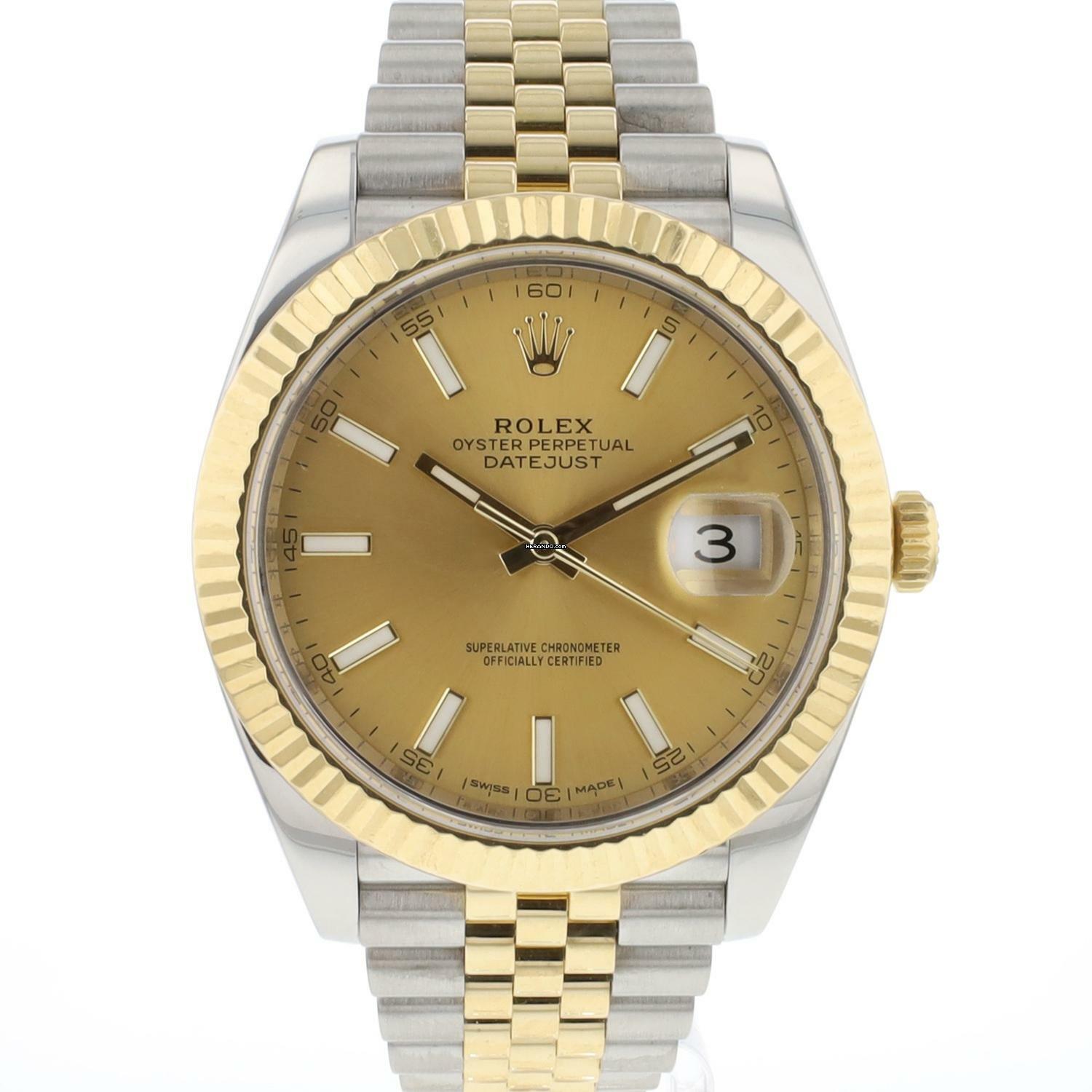  Rolex Datejust 41 Steel/Gold Jubilee Champagne Dial 