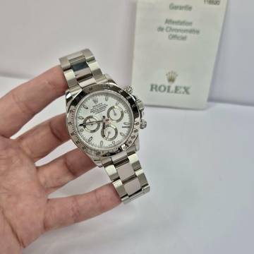  Rolex Daytona Full Steel White Dial 40mm Automático Completo 