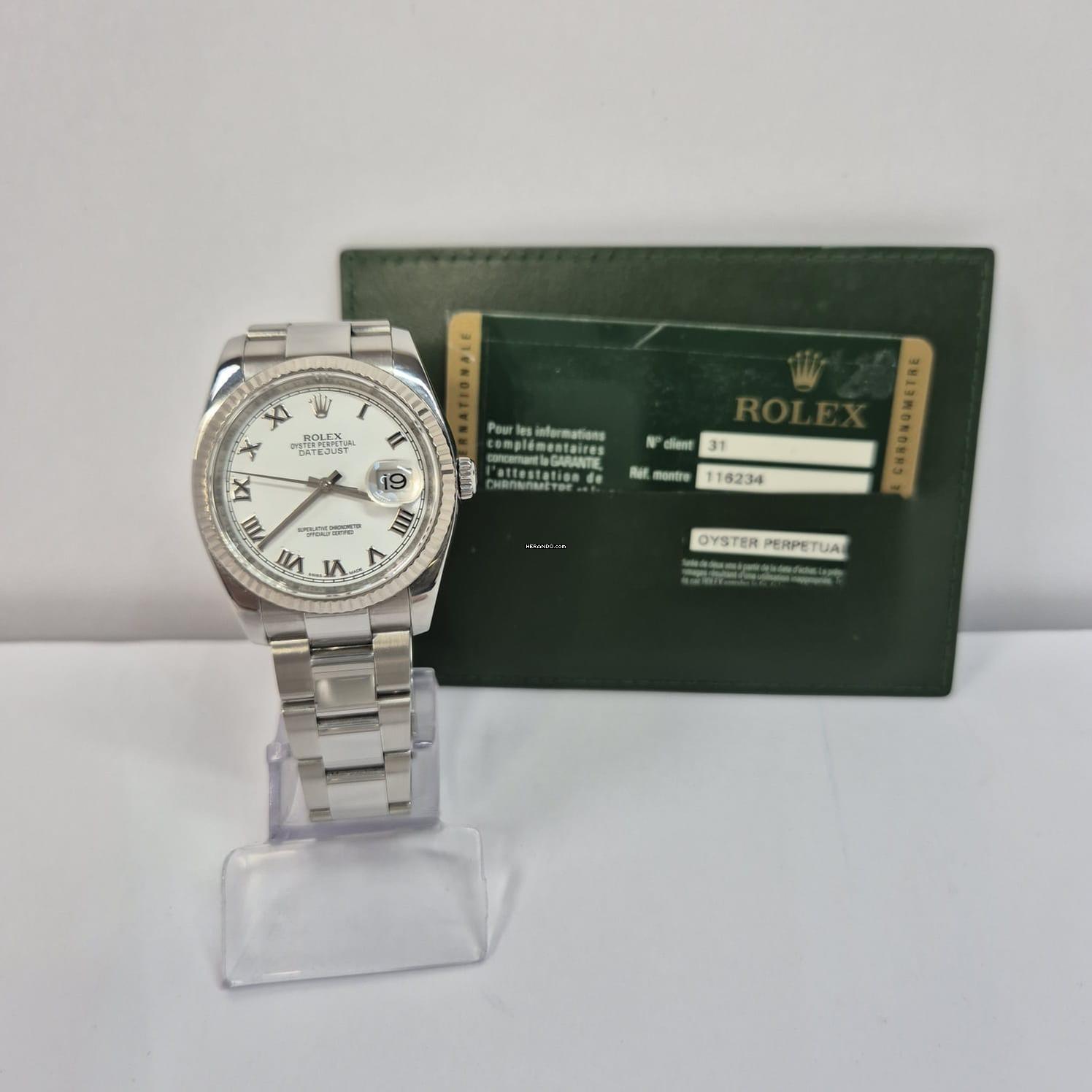 Rolex Datejust 36 36mm Ouro Branco & Aço Automático Completo