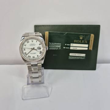  Rolex Datejust 36 36mm Ouro Branco & Aço Automático Completo 